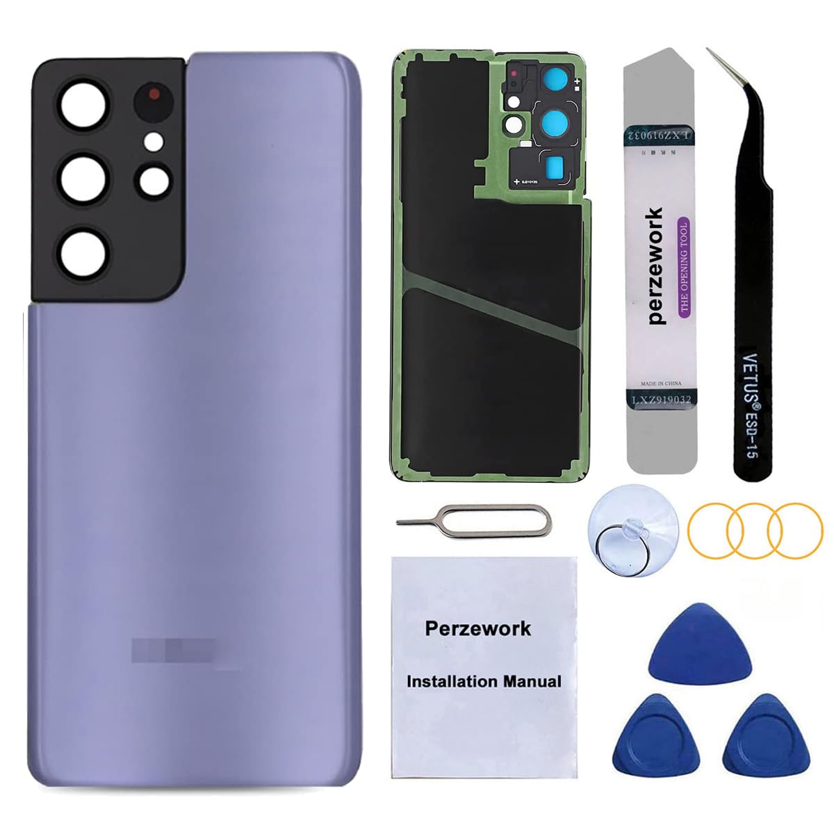 Amazon.com: Perzework Rear Back Glass Replacement for Samsung